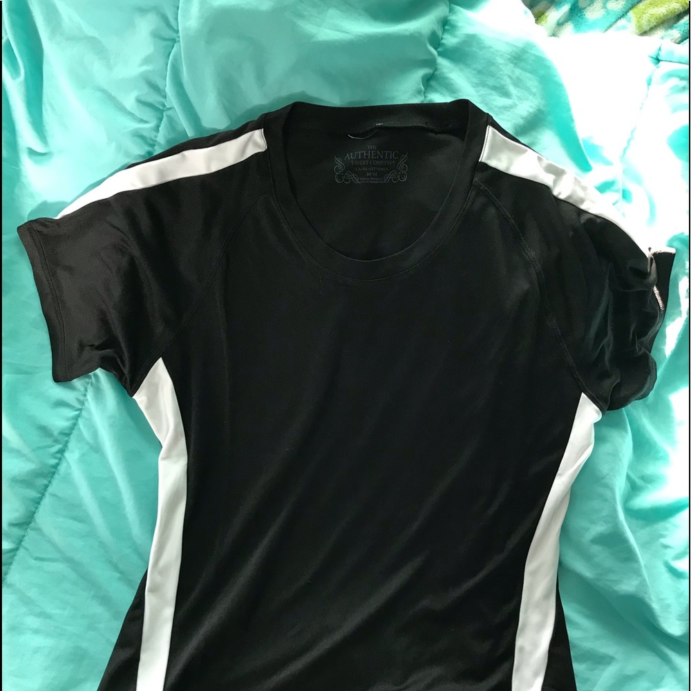 Black and white athletic shirt